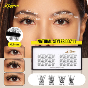 Hollyren Individual Eyelash Clusters Wimpern Private Label Individu Faux Mink Eyelash Ribbon Lash Set Eyelash Extension Cluster